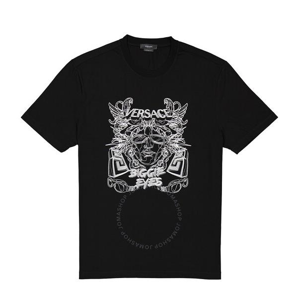 베르사체 베르사체 Versace Mens Black Medusa Head-Print T-Shirt 1006431-1A04393-1B000