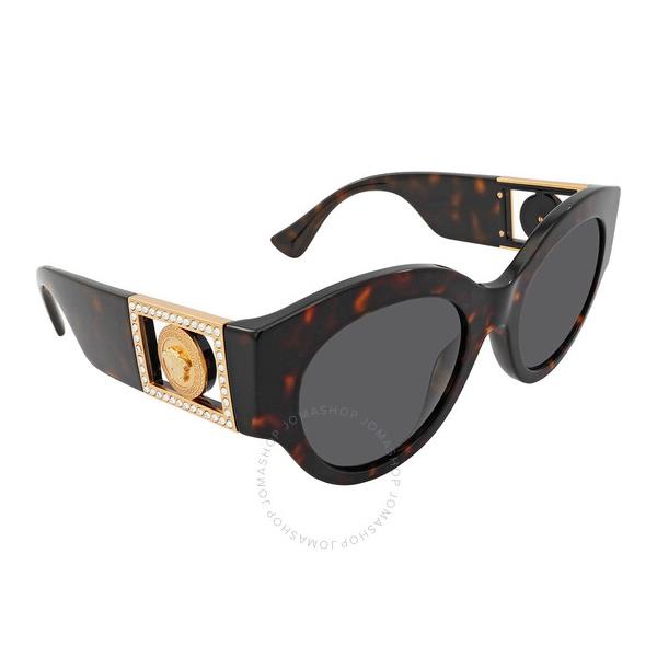 베르사체 베르사체 Versace Dark Grey Round Ladies Sunglasses VE4438B 108/87 52