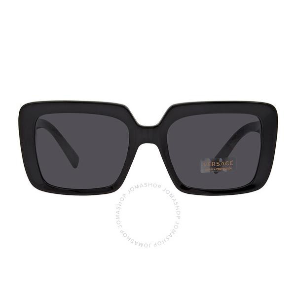 베르사체 베르사체 Versace Grey Square Ladies Sunglasses VE4384B GB1/87 54