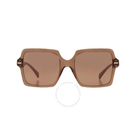 베르사체 Versace Brown Orange Metallic Mirror Square Ladies Sunglasses VE4441 5028/O 55