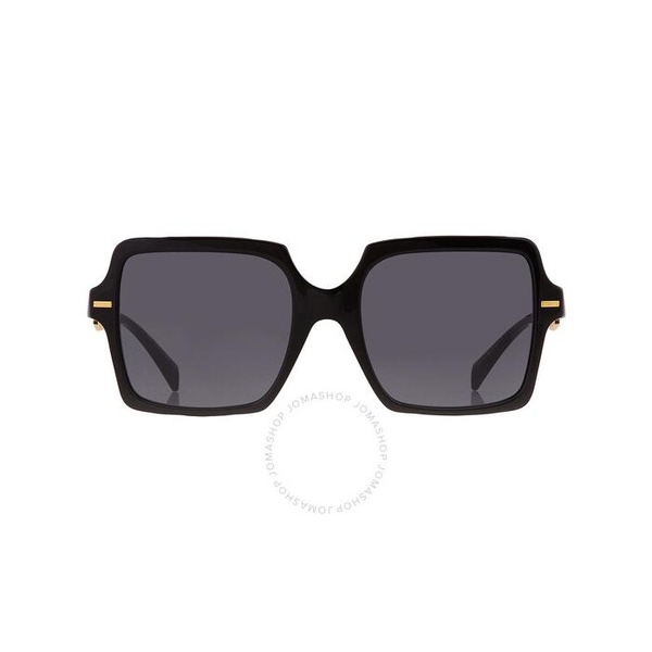 베르사체 베르사체 Versace Dark Grey Square Ladies Sunglasses VE4441 GB1/87 55