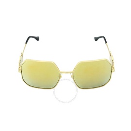 베르사체 Versace Brown Mirror Gold Irregular Ladies Sunglasses VE2248 10027P 58