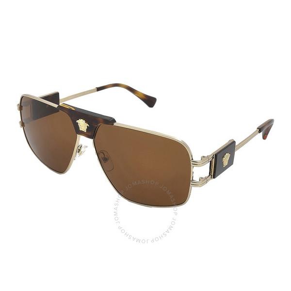 베르사체 베르사체 Versace Brown Navigator Mens Sunglasses VE2251 147073 63