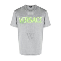 베르사체 Versace MEN'S Medium Grey Logo Print Tee 1006974-1A06209-1E100