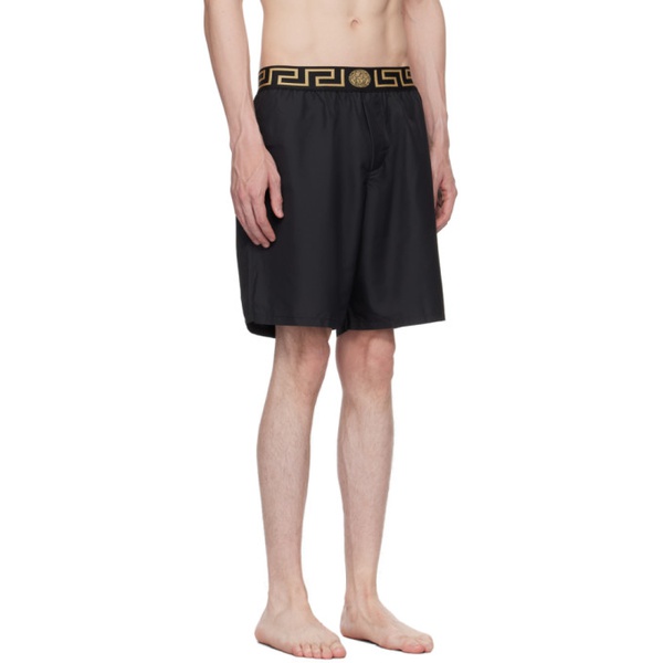베르사체 베르사체 언더웨어 베르사체 Versace Underwear Black Greca Swim Shorts 232653M208030