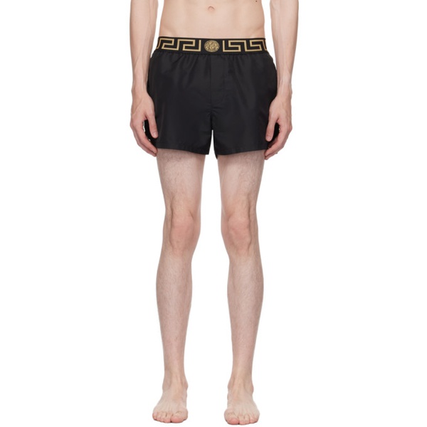 베르사체 베르사체 언더웨어 베르사체 Versace Underwear Black Greca Swim Shorts 232653M208039