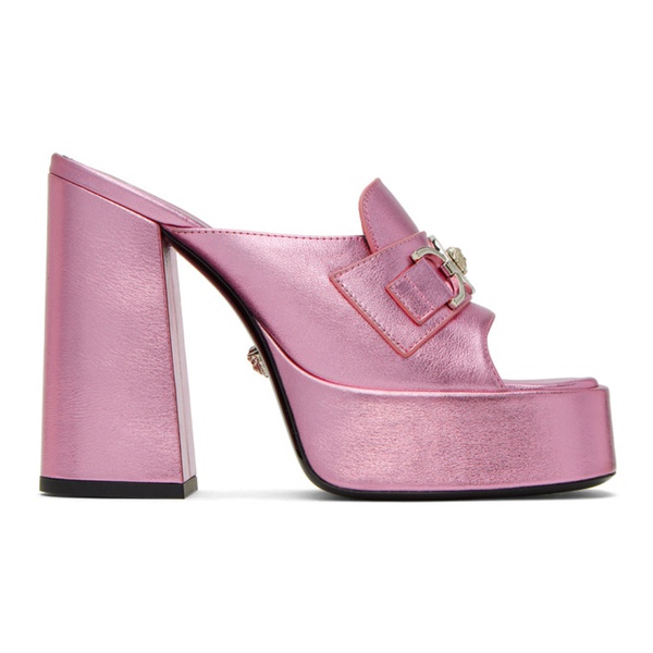 베르사체 베르사체 Versace Pink Medusa 95 Heeled Sandals 232404F125014