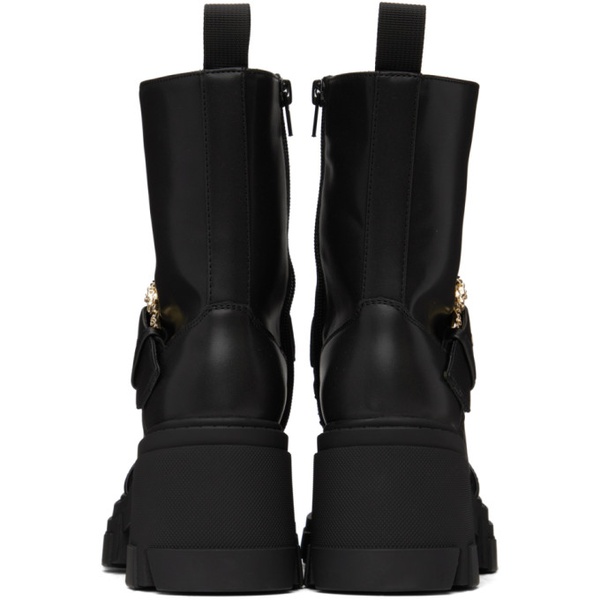 베르사체 베르사체 진 꾸뛰르 베르사체 Versace Jeans Couture Black Pin-Buckle Boots 232202F113002