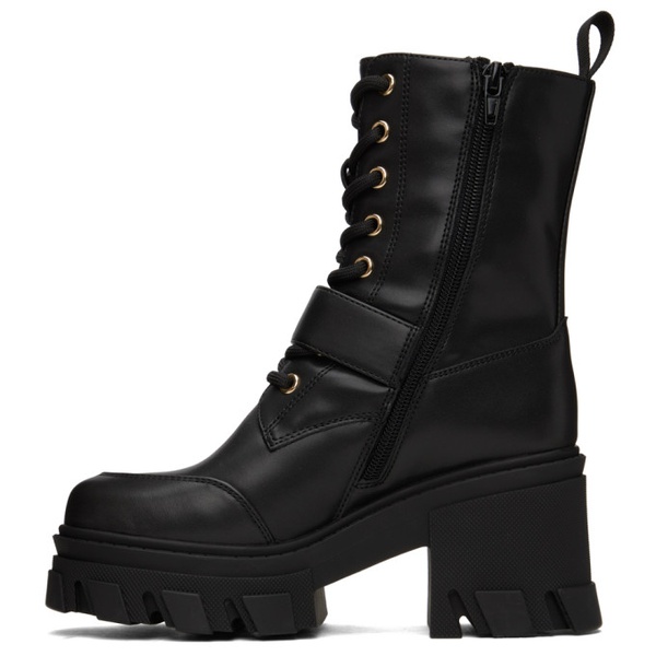 베르사체 베르사체 진 꾸뛰르 베르사체 Versace Jeans Couture Black Pin-Buckle Boots 232202F113002