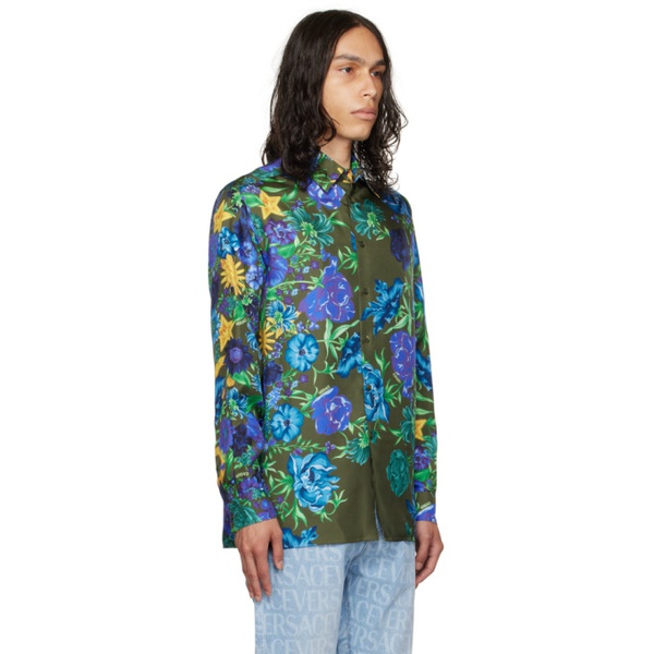 베르사체 베르사체 Versace Khaki Wildflower West Shirt 232404M192028