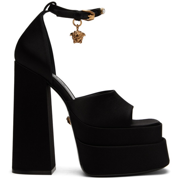 베르사체 베르사체 Versace Black Aevitas Heeled Sandals 231404F125008