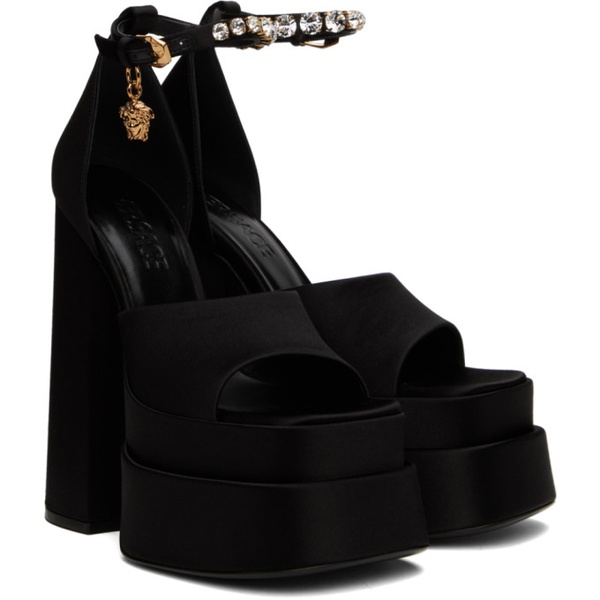 베르사체 베르사체 Versace Black Aevitas Heeled Sandals 231404F125008
