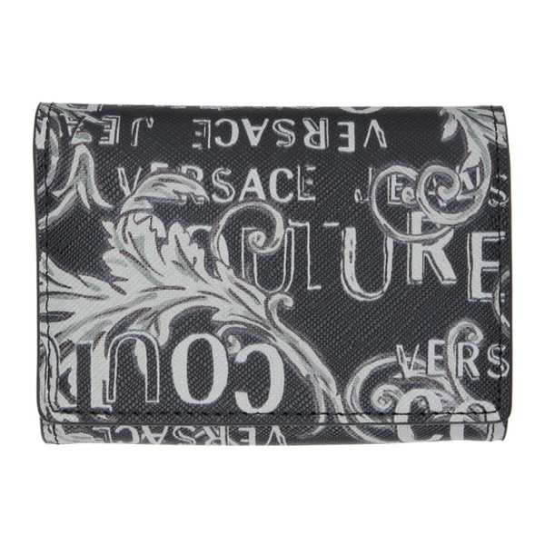 베르사체 베르사체 진 꾸뛰르 베르사체 Versace Jeans Couture Black Logo Couture Bifold Wallet 231202M164016