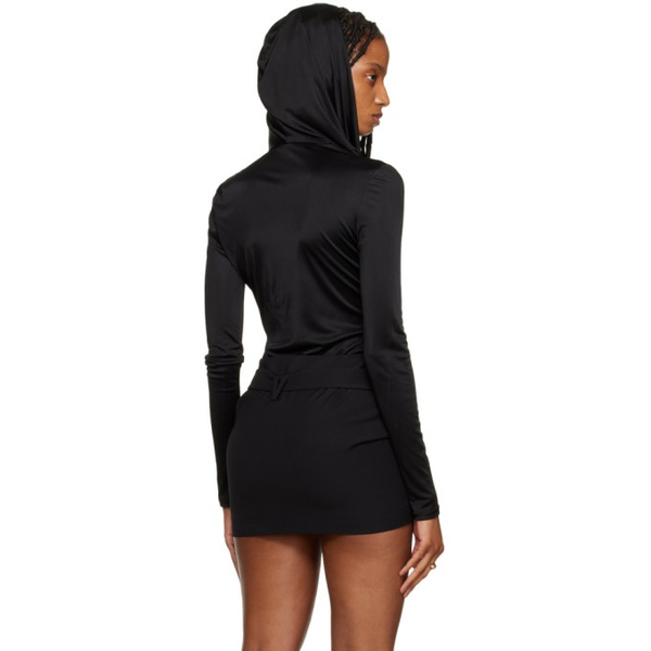 베르사체 베르사체 Versace Black Hooded Bodysuit 231404F358005