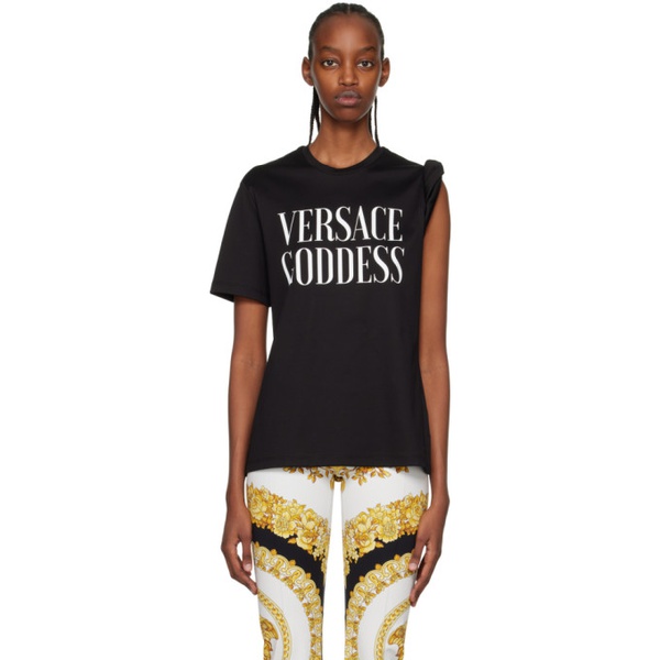 베르사체 베르사체 Versace Black Goddess Rolled T-Shirt 231404F110011