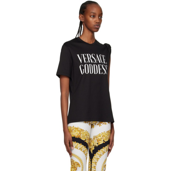 베르사체 베르사체 Versace Black Goddess Rolled T-Shirt 231404F110011