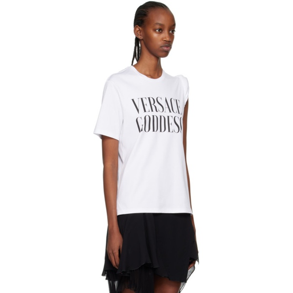 베르사체 베르사체 Versace White Goddess Rolled T-Shirt 231404F110006