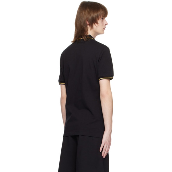 베르사체 베르사체 진 꾸뛰르 베르사체 Versace Jeans Couture Black V-Emblem Polo 231202M212014