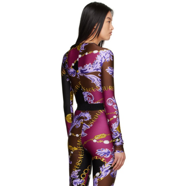 베르사체 베르사체 진 꾸뛰르 베르사체 Versace Jeans Couture Purple Chain Couture Bodysuit 232202F358015