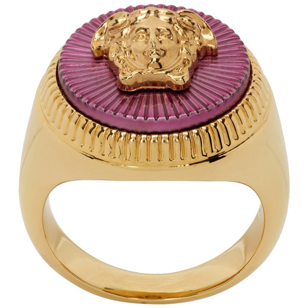 베르사체 베르사체 Versace Gold & Pink Medusa Ring 232404F024004