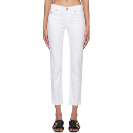 베르사체 진 꾸뛰르 베르사체 Versace Jeans Couture White Slim-Fit Jeans 231202F069000