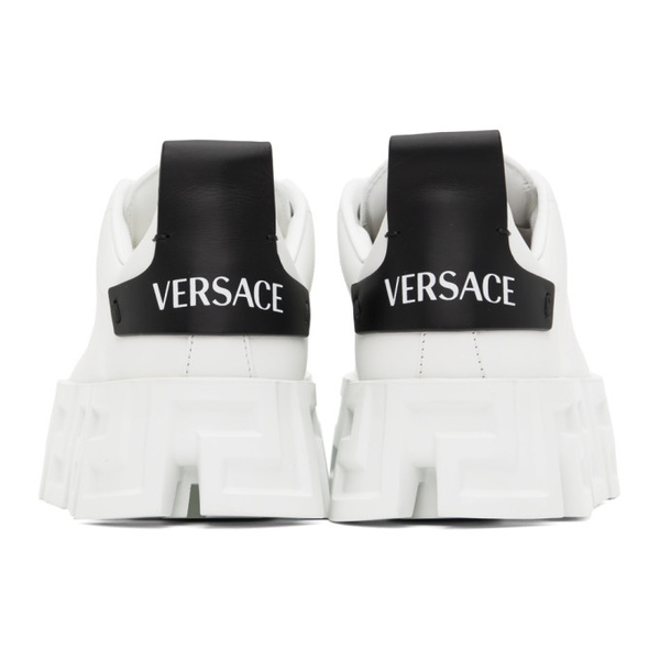 베르사체 베르사체 Versace White Greca Portico Strap Sneakers 232404M237037