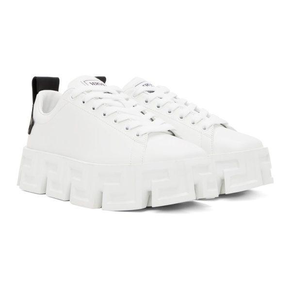 베르사체 베르사체 Versace White Greca Portico Strap Sneakers 232404M237037