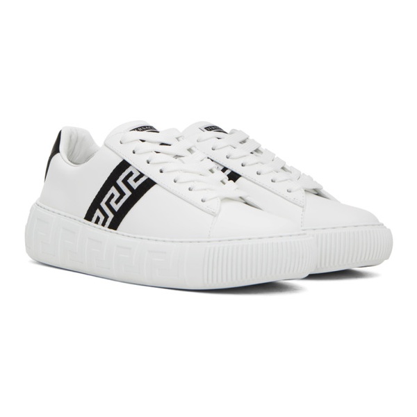 베르사체 베르사체 Versace White Greca Sneakers 232404M237011