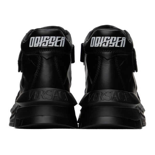 베르사체 베르사체 Versace Black Slashed Odissea Sneakers 231404M236004