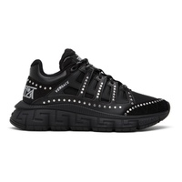베르사체 Versace Black Studded Trigreca Sneakers 231404M237014