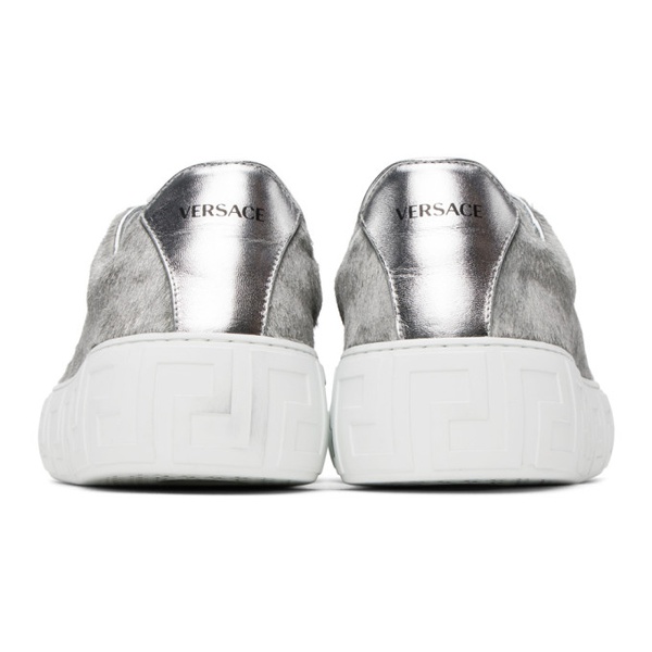 베르사체 베르사체 Versace Silver Greca Sneakers 222404M237006