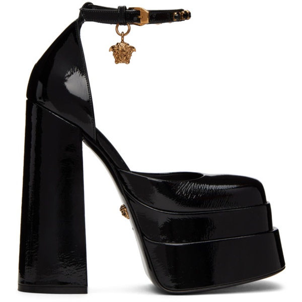 베르사체 베르사체 Versace Black Aevitas Platform Heels 222404F122060