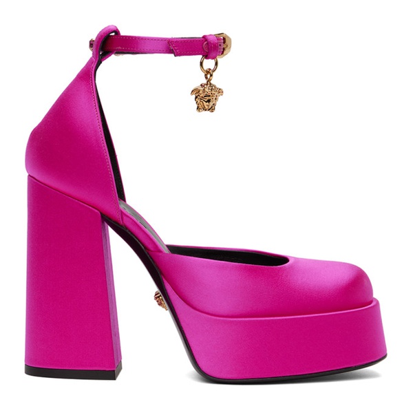 베르사체 베르사체 Versace Pink Medusa Aevitas Platform Heels 231404F122010