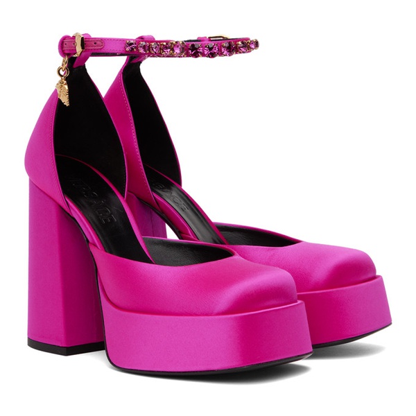 베르사체 베르사체 Versace Pink Medusa Aevitas Platform Heels 231404F122010