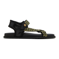 베르사체 Versace Black Greca Sandals 232404M234019