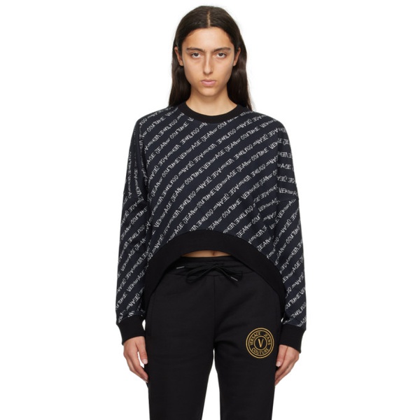 베르사체 베르사체 진 꾸뛰르 베르사체 Versace Jeans Couture Black Printed Sweatshirt 232202F098001