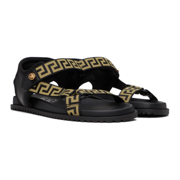 베르사체 베르사체 Versace Black Greca Sandals 231404M234010