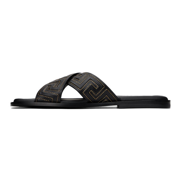 베르사체 베르사체 Versace Black Greca Sandals 231404M234005