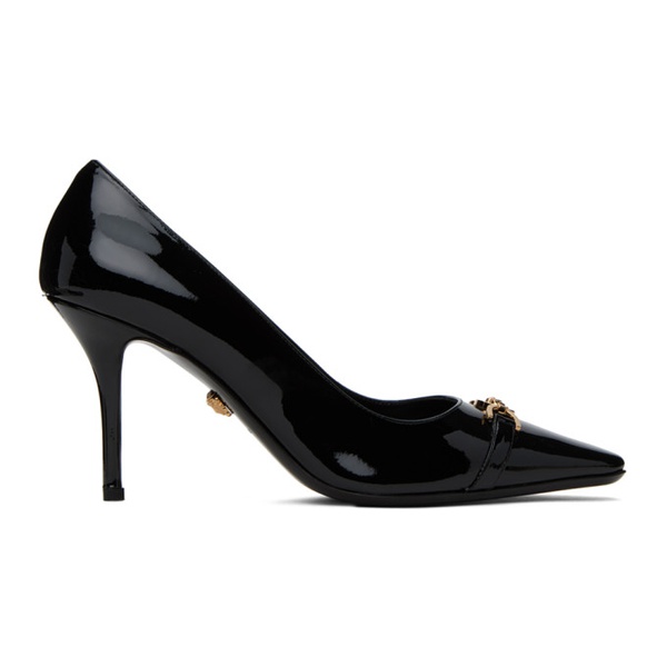 베르사체 베르사체 Versace Black Leather Heels 232404F122041