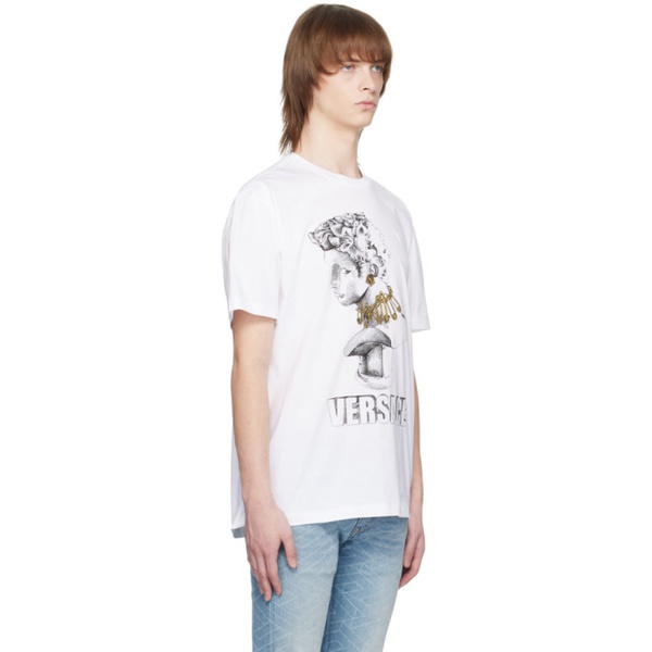 베르사체 베르사체 Versace White Printed T-Shirt 231404M213028