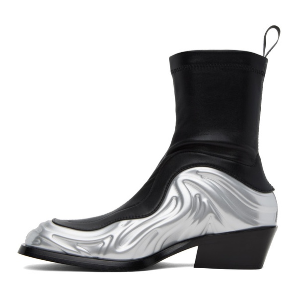 베르사체 베르사체 Versace Black & Silver Solare Boots 232404M228001