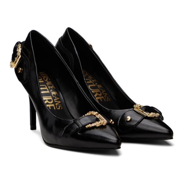 베르사체 베르사체 진 꾸뛰르 베르사체 Versace Jeans Couture SSENSE Exclusive Black Heels 241202F122001