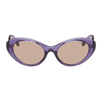 베르사체 Versace Purple La Medusa Oval Sunglasses 241404F005076