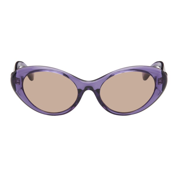 베르사체 베르사체 Versace Purple La Medusa Oval Sunglasses 241404F005076