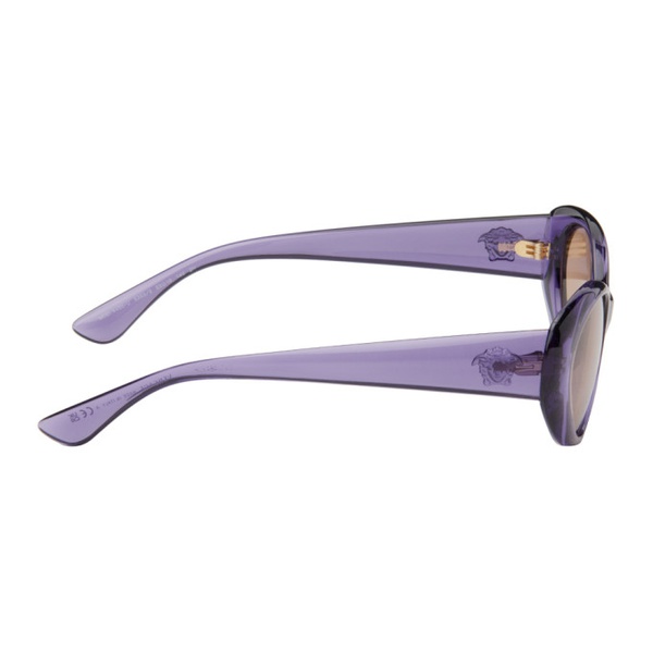 베르사체 베르사체 Versace Purple La Medusa Oval Sunglasses 241404F005076