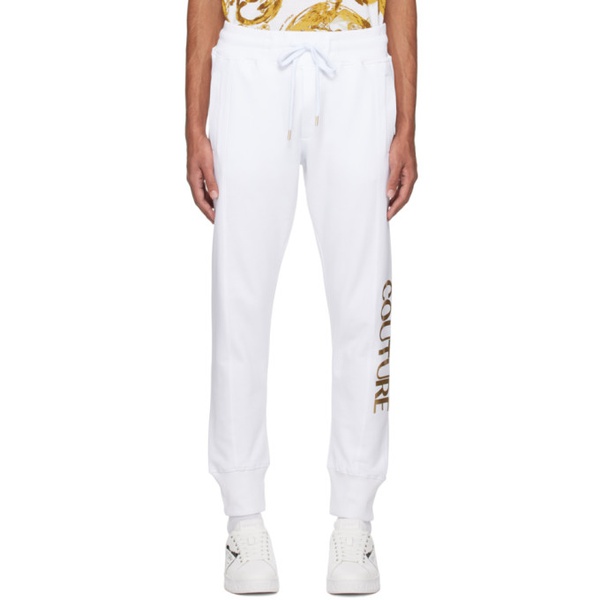 베르사체 베르사체 진 꾸뛰르 베르사체 Versace Jeans Couture White Drawstring Sweatpants 241202M190011