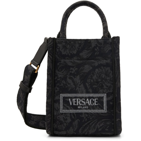 베르사체 베르사체 Versace Black Barocco Athena Mini Tote 241404M172000