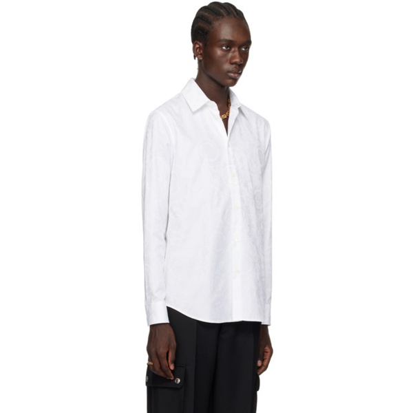 베르사체 베르사체 Versace White Barocco Shirt 241404M192023