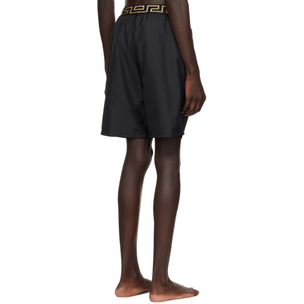 베르사체 베르사체 언더웨어 베르사체 Versace Underwear Black Greca Border Swim Shorts 241653M208001