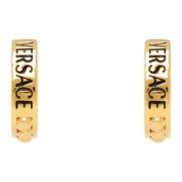 베르사체 Versace Gold Logo Hoop Earrings 241404M144011